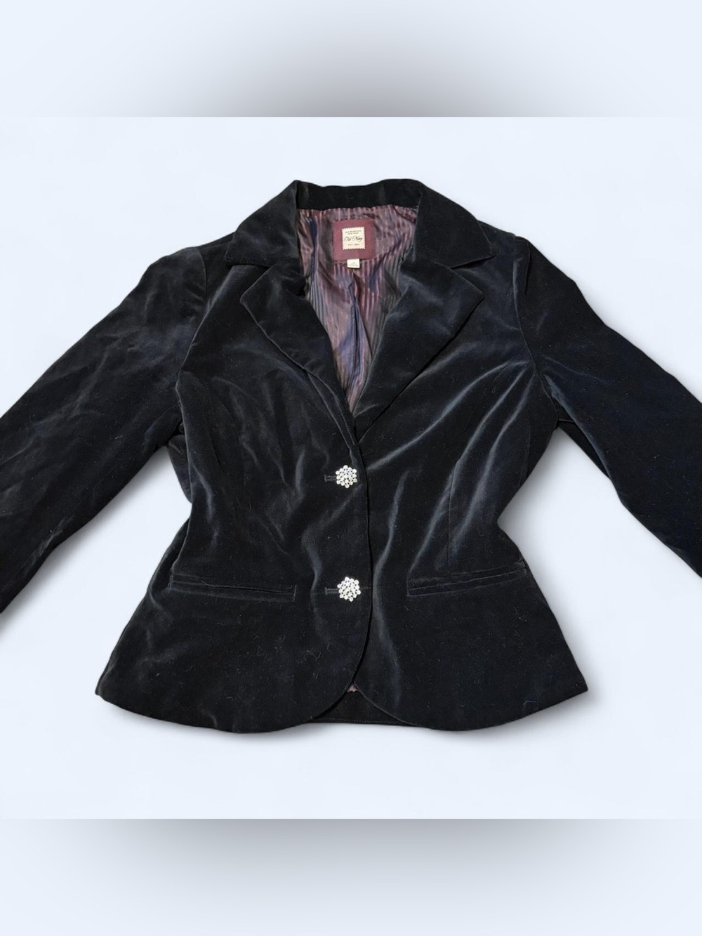 Goth Black Velvet Blazer Top by Old Navy!